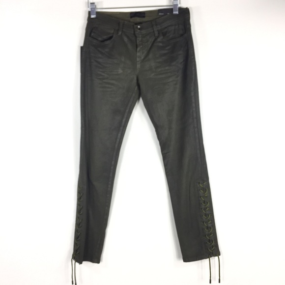 Diesel Wax Coated Skinny Lace Up Ankle Size 26
